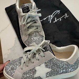Glittery Silver Youth Shoes